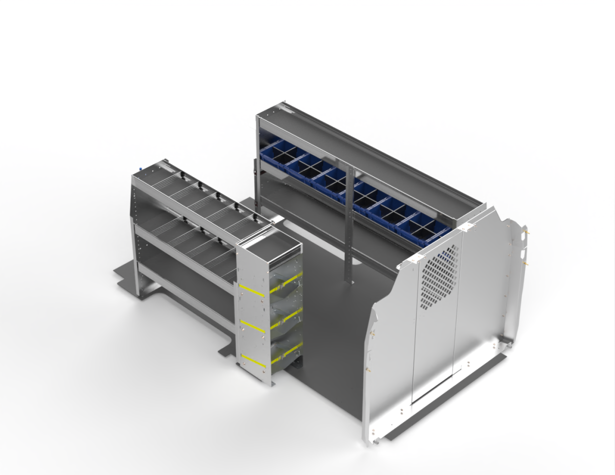 Transit Low Roof Van Aluminum HVAC Shelving Package