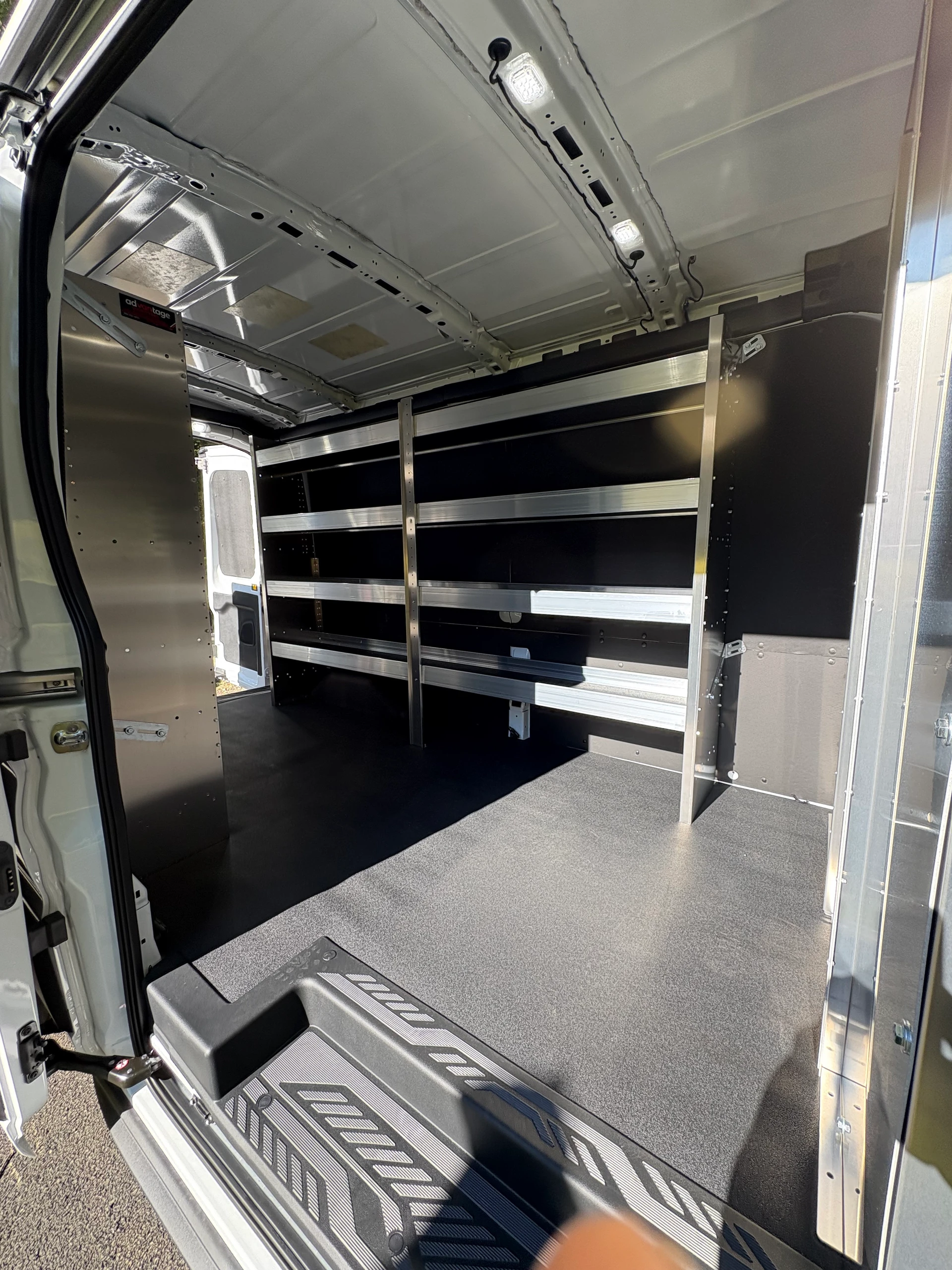 Transit Medium Roof Van Aluminum Base Shelving Package
