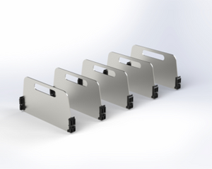 Set of 5 Tall Aluminum 11"D Shelf Dividers for Van Shelving