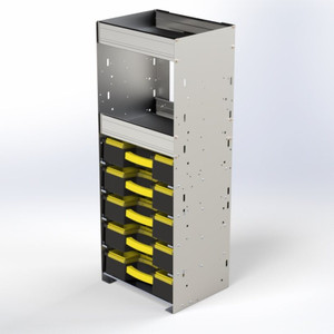 Partskeeper Cabinet with 5 Cases with 2 Shelves