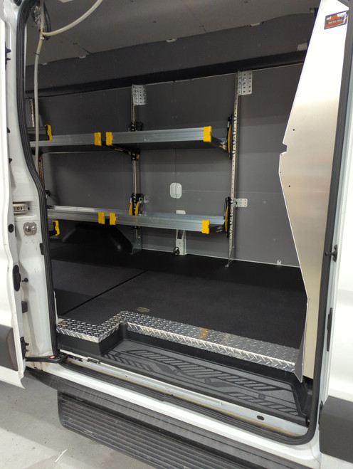 Transit High Roof Van Aluminum Delivery Shelving Package Transit High Roof Van Aluminum Delivery Shelving Package