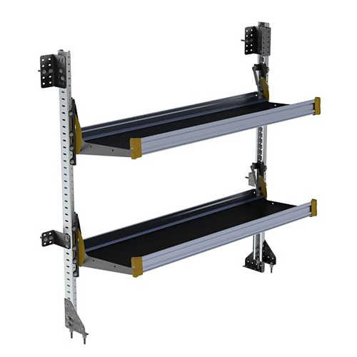 60"W x 65"H, Fold-Away 2-Shelf Shelving Unit (#F5-RA60-2)