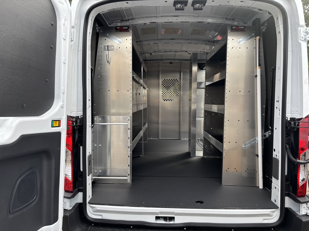 Transit Medium Roof Van Aluminum Electrical Shelving Package