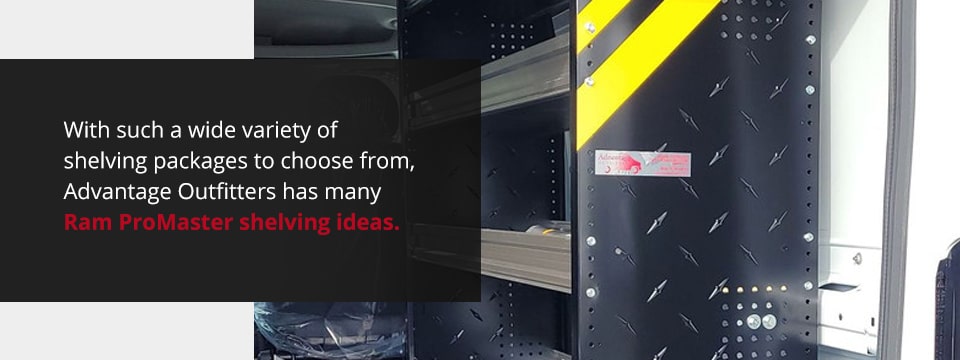 Commercial Work Van Shelving Packages For Ram ProMaster