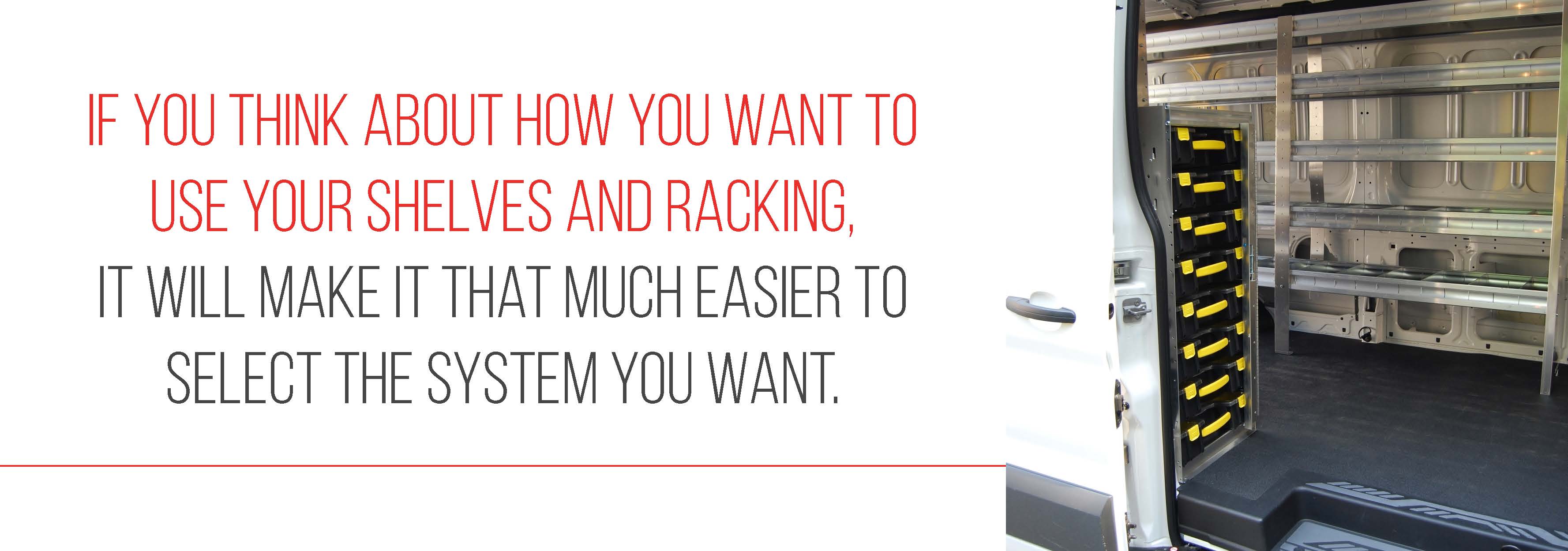 Plumbing Van Organization Racking, Shelving & Storage Ideas