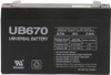 6V 7Ah UB670 Universal Battery AGM Sealed Lead Acid