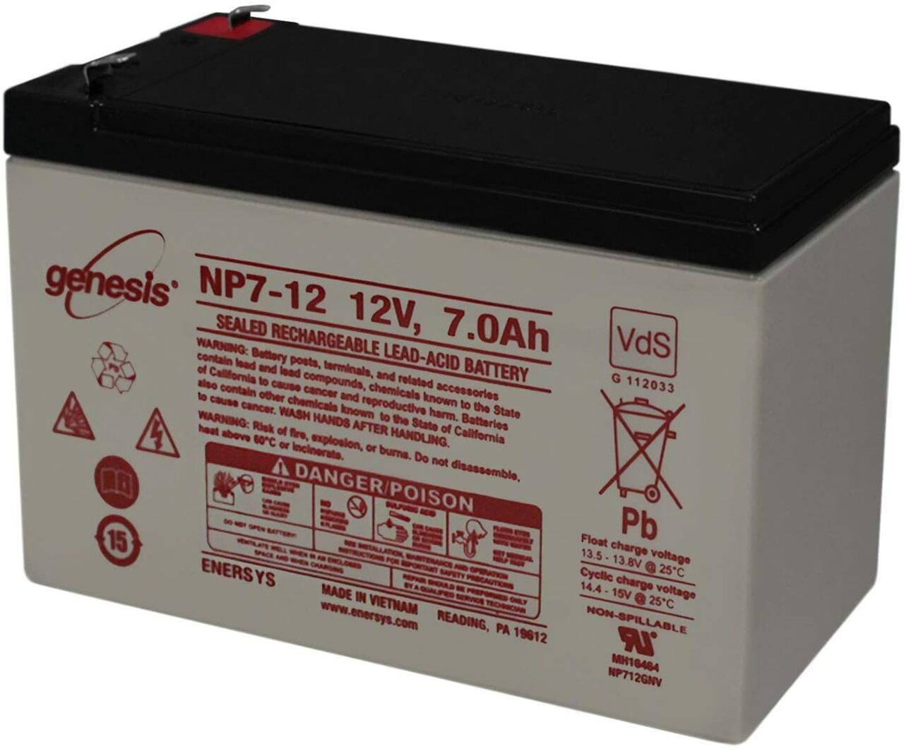 Enersys NP7-12 12V 7.0Ah Battery