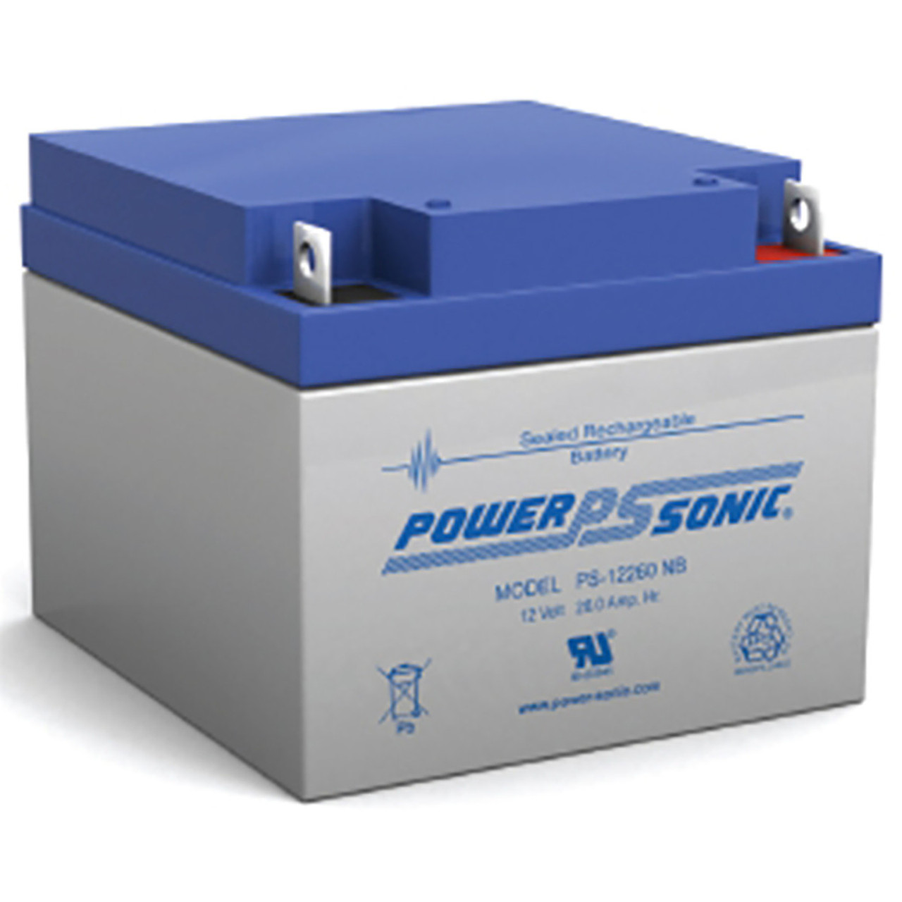 PS-12260NB Power-Sonic 12V 26Ah AGM Battery