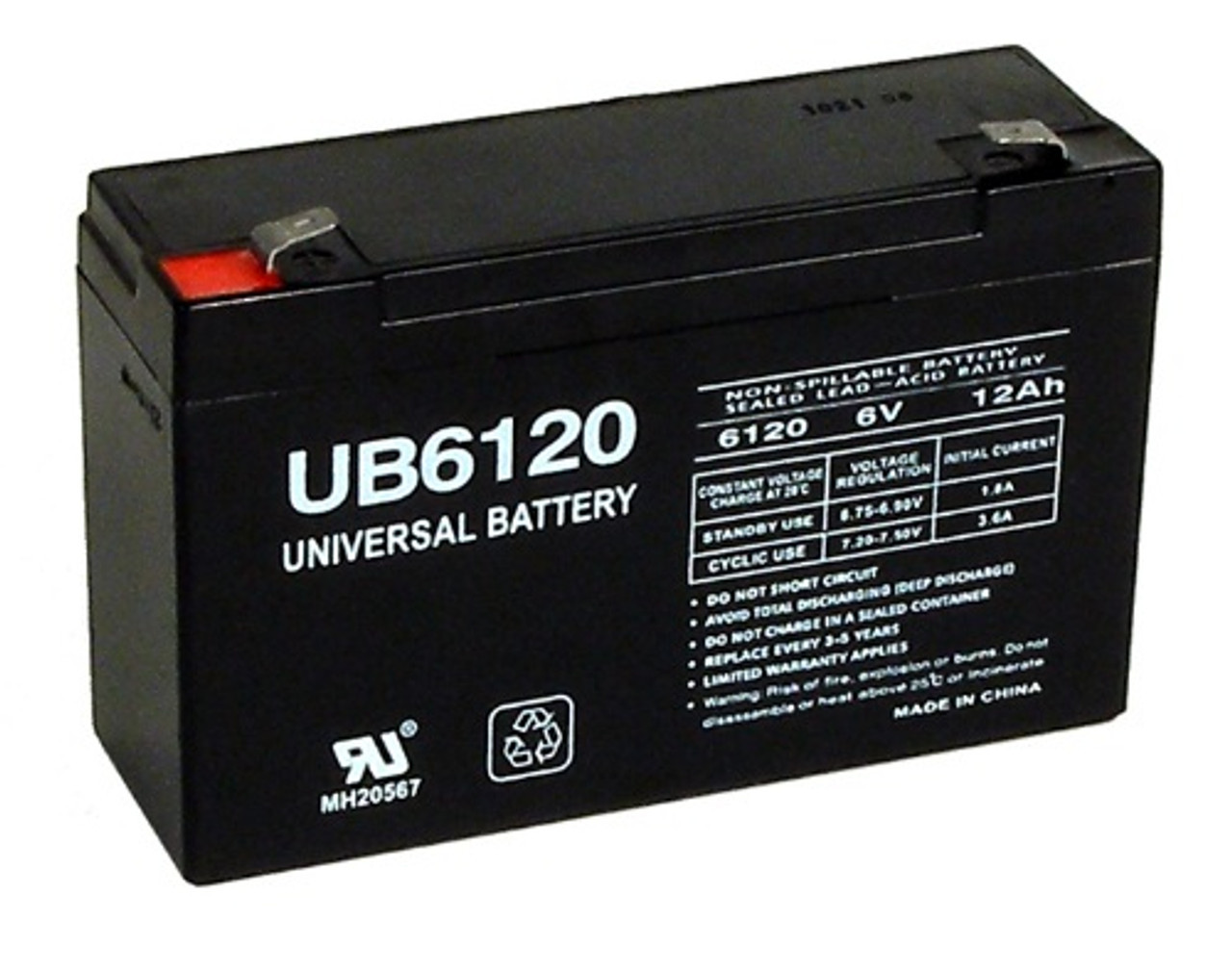 6V 12Ah UB6120-F1 Battery Universal Battery