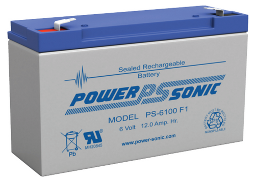 PowerSonic PS-6100F1 6V 12Ah Battery