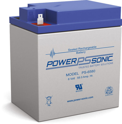 PowerSonic PS-6580 6V 58Ah Battery