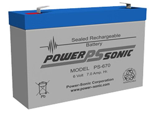 PowerSonic PS-670F1 6V 7.0Ah Battery