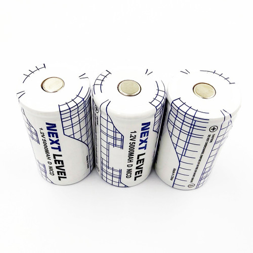 Next Level 1.2V 5000mAh D Size NiCd Rechargeable Battery