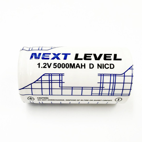 Next Level 1.2V 5000mAh D Size NiCd Rechargeable Battery