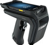 Zebra RFD40 Premium Plus RFID sled side view highlighting rugged design and mobile computer attachment