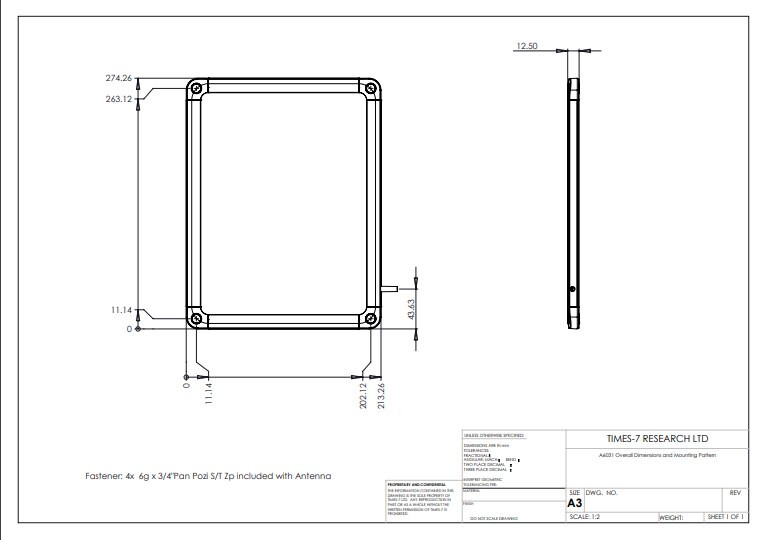 Times-7 Slimline A6031 Circular Polarised UHF Antenna A6031