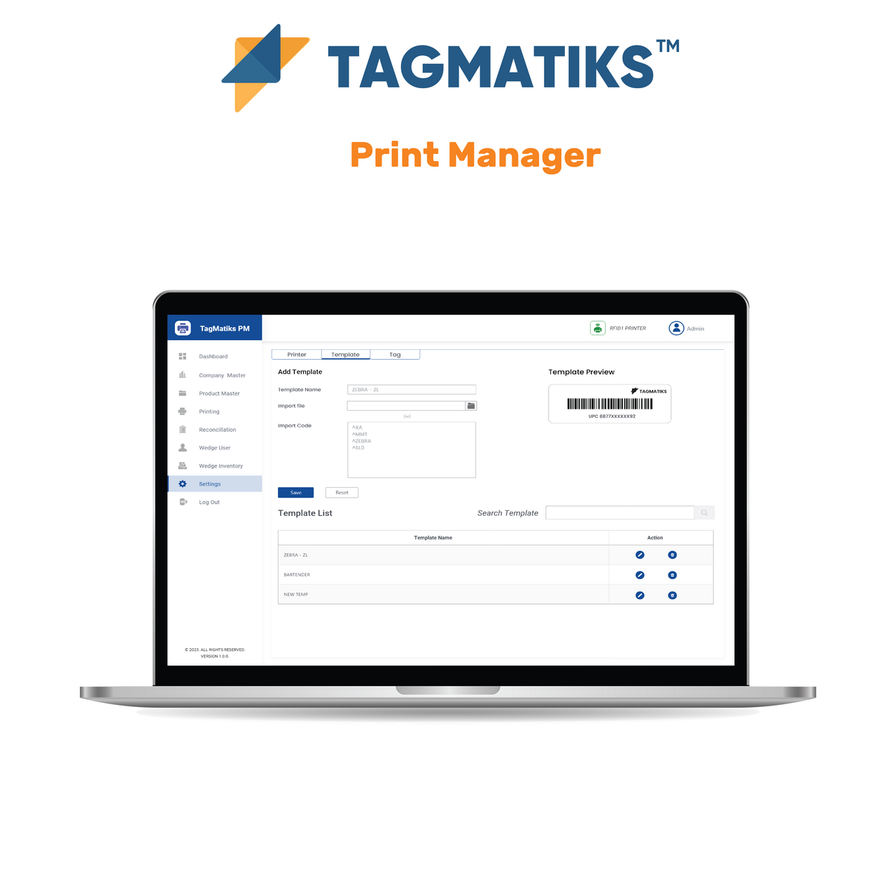 TagMatiks Printer Manager | RFID Software for RFID Labels and Tags