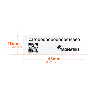 TagMatiks On Metal Micro RFID Labels - 1.77 x 0.51 x 0.05 in (600/roll, 1/box)