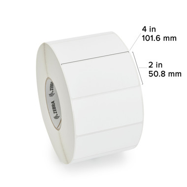 Zebra Z-Perform 2000T 4" x 2" Paper Label, Thermal Transfer, 3 in core ...