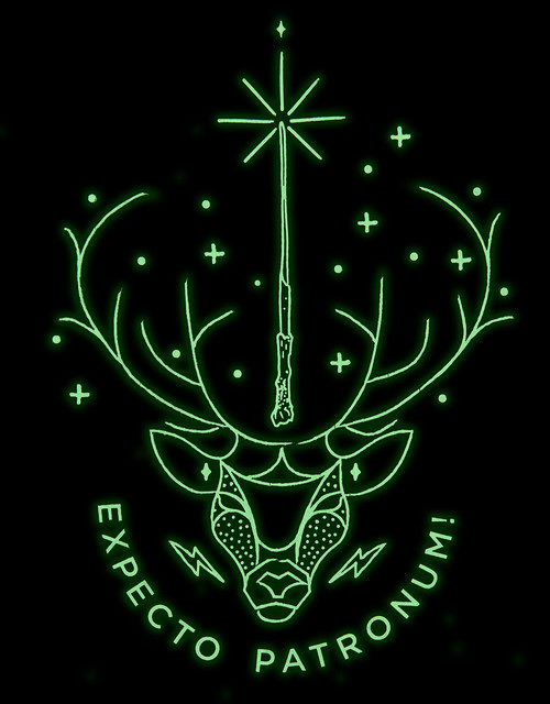 Harry Potter 'Patronus' Glow in the dark Knit Scarf