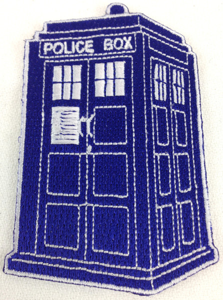 TARDIS Patch With Exposed Stitching