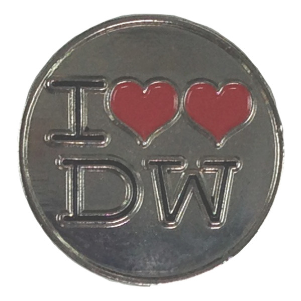 I "Double Heart" Love DW - Doctor Who Science Fiction TV Series - UK Enamel Lapel Pin