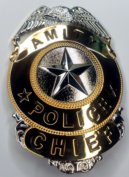 AMITY Police Chief Prop Replica Badge from the Movie JAWS