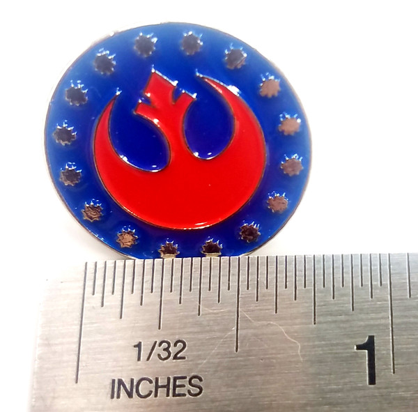 REBEL SEAL - Star Wars Movie & Comic Series - UK Imported Enamel Pin - Red with Blue