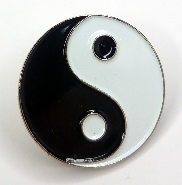 YIN & YANG Chinese Philosophy Symbol - UK Imported Enamel Lapel Pin