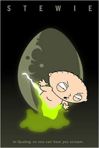 FAMILY GUY - STEWIE 'ALIEN Movie' - Seth MacFarlane TV Series - 24x36 Poster Print