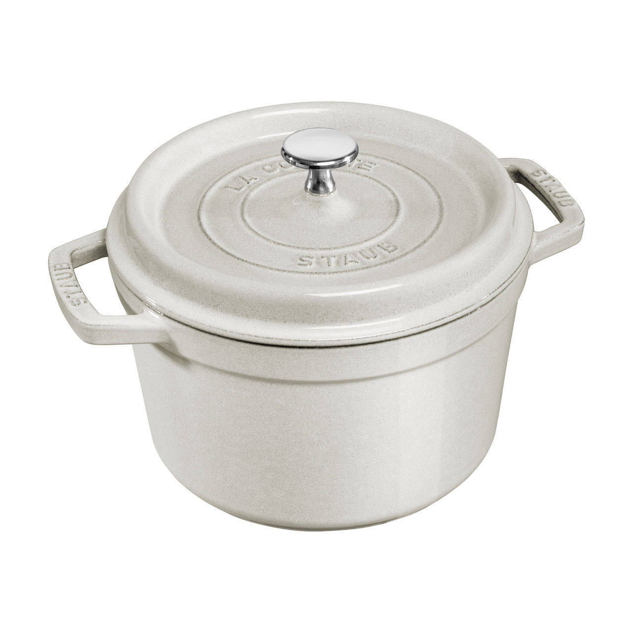 STAUB LA COCOTTE ホワイト 両手鍋　24センチ Round Deep Cocotte 24cm, White Truffle