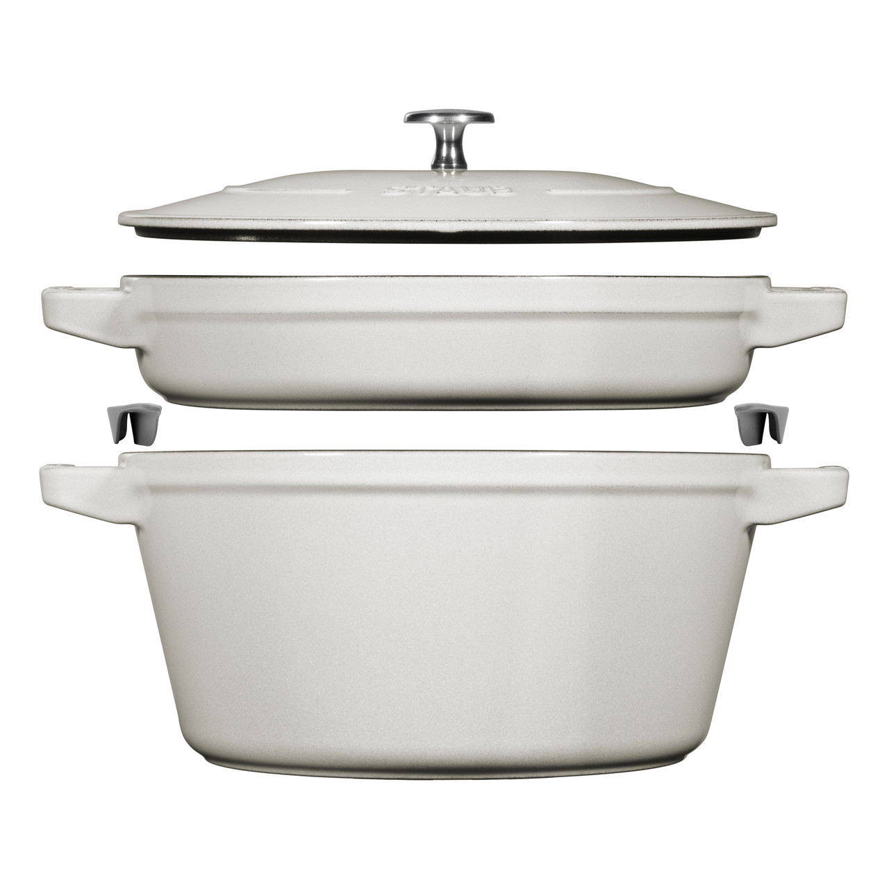 zwlling cocotte 29cm bela セット Round Stackable Cocotte Set/2 24cm, White Truffle