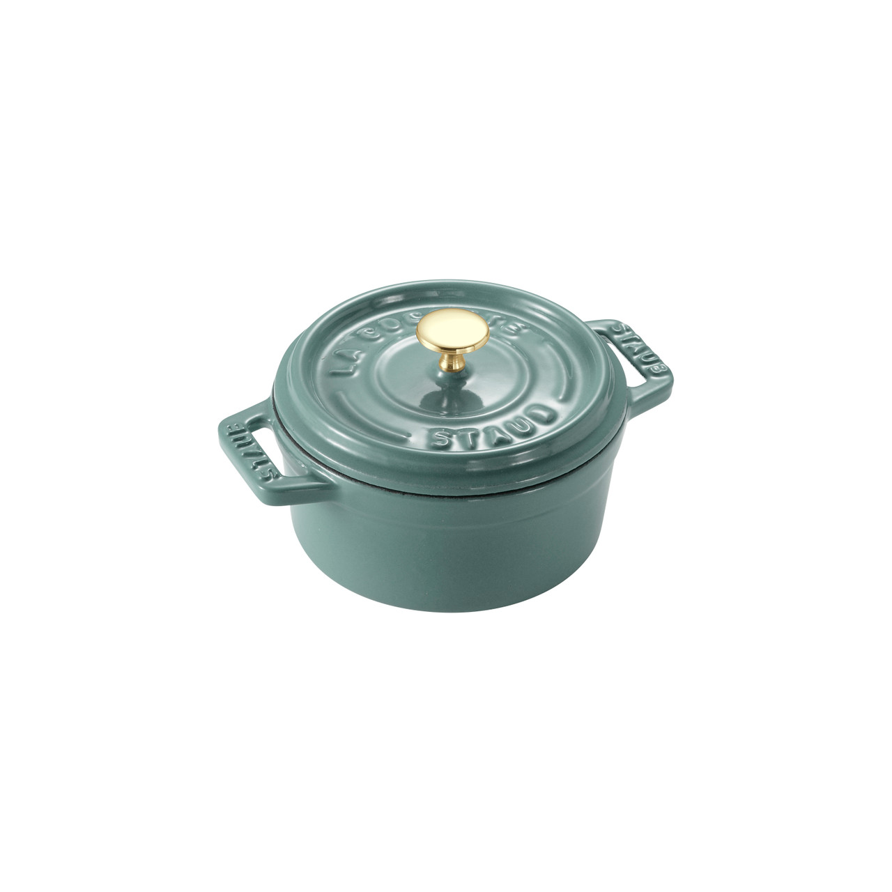 Staub Round Cocotte 10cm Eucalyptus - Premium Cast Iron Dutch Oven