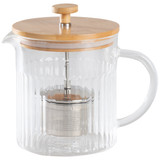 Glass Tea Pot with Infuser & Bamboo Lid 1.0L
