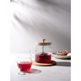 Glass Tea Pot with Infuser & Bamboo Lid 1.0L