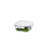 Clear Glass White Square Container - 750ml