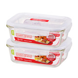 Euro Glass Boroseal Heat Resistant Glass Rectangle - 630ml Set/2