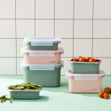 Microwave Stainless Steel Container 500ml - Green