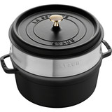 Staub Round Cocotte with Steamer - 26cm Black
