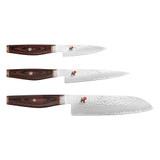 Miyabi 6000MCT Rose Pakkawood 3pc Set Santoku 18cm Shotoh 13cm & Shotoh 9cm Knife