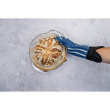 Silicone/Fabric Oven Glove Stripe - Blu