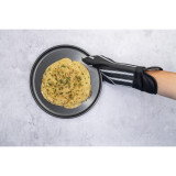 Silicone Fabric Oven Glove Stripe - Blk