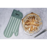 Silicone Fabric Oven Glove Stripe - Grn