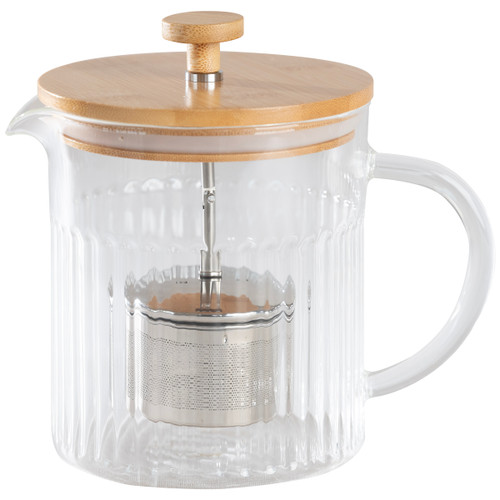 Glass Tea Pot with Infuser & Bamboo Lid 1.0L