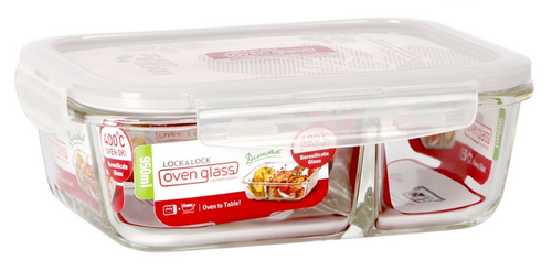 Boroseal Heat Resistant Glass Rectangular with Divider - 950ml