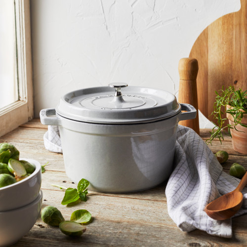 Round Deep Cocotte 24cm, White Truffle