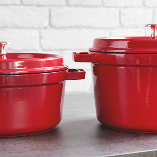 Round Deep Cocotte 24cm Cherry Red