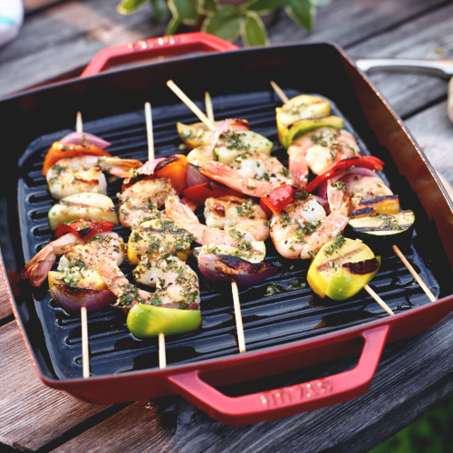 Square Grill Pan 33cm Cherry Red