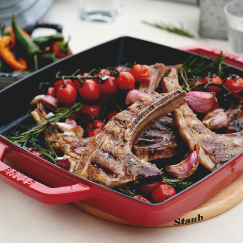 Square Grill Pan 33cm Cherry Red