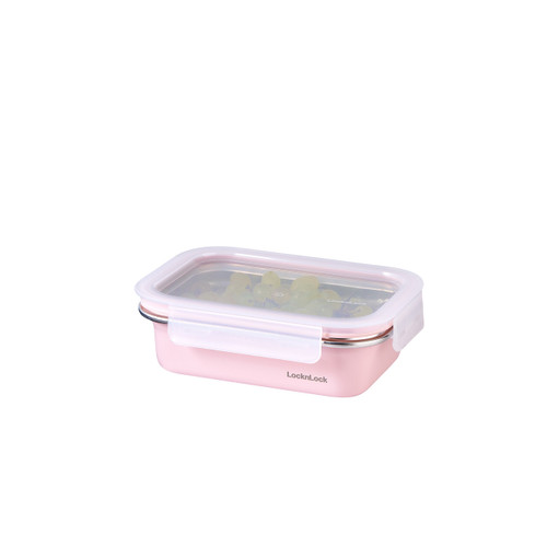 Microwave Stainless Steel Container 600ml - Pink